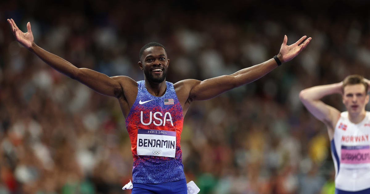 Team USA Cool, Calm And A Tad Clumsy, Rai Benjamin Dethrones